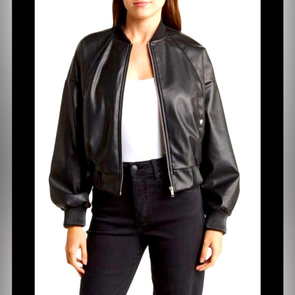 Vigoss Jackets & Blazers - VIGOSS Faux Leather Bomber Jacket NWT